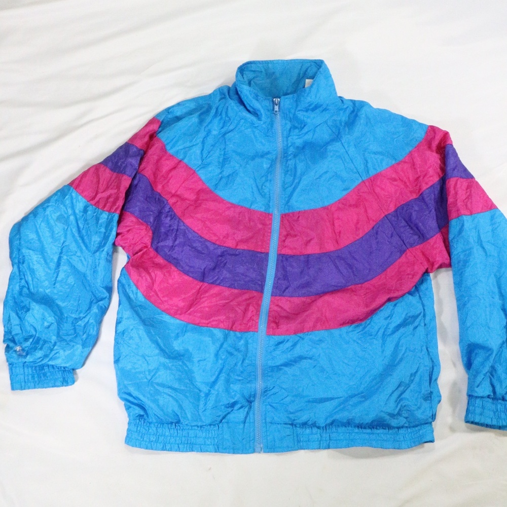 VTG Longstreet Missy 80s Multicolor Track Jacket - Picture 1 of 8